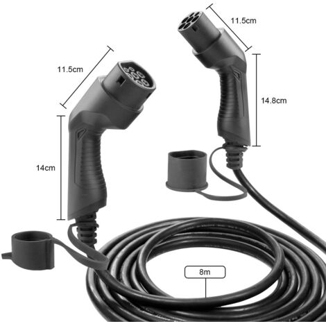 CABLE DE CARGA PARA COCHE ELÉCTRICO, 32 A, TIPO 2 A TIPO 2 (TRIFÁSICO) JBM 54058