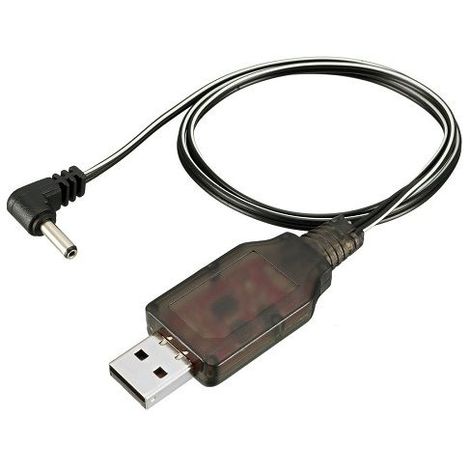 Cable de carga USB DC 3.5 mm para RC 3.6 V 250mA Negro - Negro