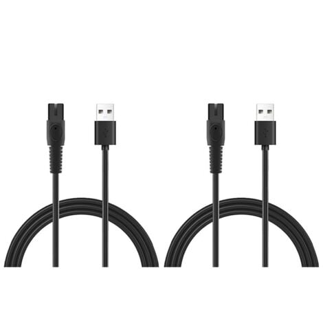 TLILY Cable de carga USB para afeitadora Philips QP2724, QP2834, QP1924 y MG9520 (2 unidades, 5 V, 1 A)
