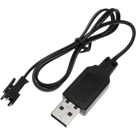 Cable de carga USB para coche RC 4.8 V 250mA 0.50 M Negro - Negro