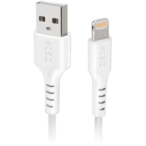Cable de carga y datos usb sbs tecableusbip589w-lightning-1metro-blanco