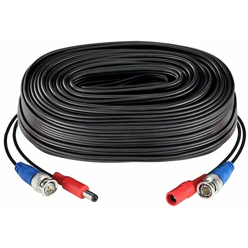 

Cable de CCTV de alimentacion de video 2 en 1 de 18,3 m / 60 pies Cable de extension BNC, para camaras de vigilancia de seguridad para el hogar