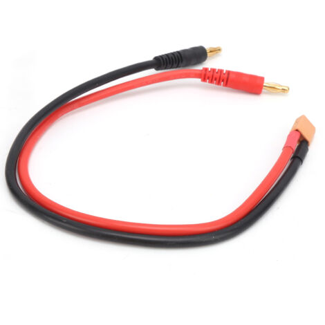 Câble de charge B6 pour batterie LiPo avec connecteurs banane 4mm vers XT30, fil silicone 12AWG 30cm