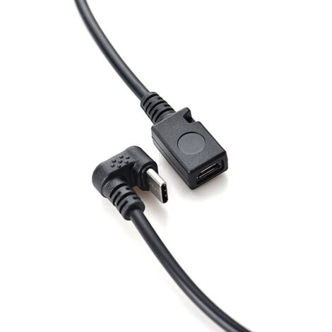 Câble de charge coudé de type C mâle vers micro 5 broches femelle pour téléphones portables et tablettes.