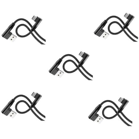 Câble de charge court Micro-USB coudé à 90 degrés 1M--