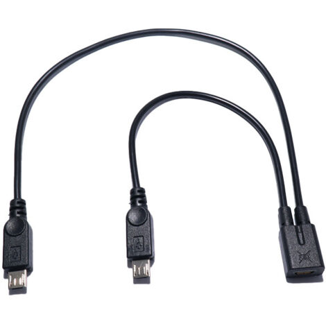 Câble de charge et de données USB 1 à 2, universel pour téléphones portables et tablettes, avec connecteur micro USB femelle vers 2 micro USB mâles.