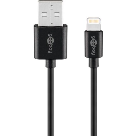 Câble de Charge et de Synchronisation Lightning USB, 0,5 m, noir, câble MFi pour Apple iPhone/iPad. Longueur de câble 0.5 m