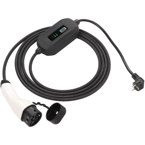 Câble de Charge EV Type 2 IEC 62196 avec Prise EU, Affichage LCD, 16A 3.6KW, Étanche, Certifié CE TUV pour Voitures Électriques Type 2
