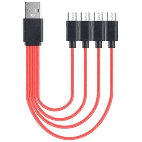 Câble de charge multi-micro USB 4 en 1 avec répartiteur pour téléphones et tablettes Android