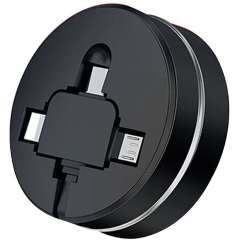 Câble de charge multiple, câble USB rétractable 3 en 1 avec support pour téléphone portable, câble de données, charge rapide