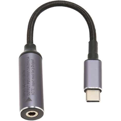 Câble de charge PD 100W DC 7.4mm vers Type C avec puce d'identification automatique