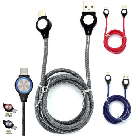 Câble De Charge Rapide Pour Android Type-c Vers Usb 2.0 Avec Lumière 1 Mètre Q-t51b