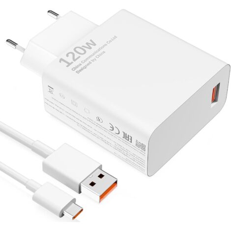 Câble de charge USB 120 W pour Xiaomi 15, 14T Pro, Ultra, 13T, 12T, Redmi Note 15, 14, 13, 12 Pro+ 5G et Poco X7 adaptateur secteur à charge rapide.
