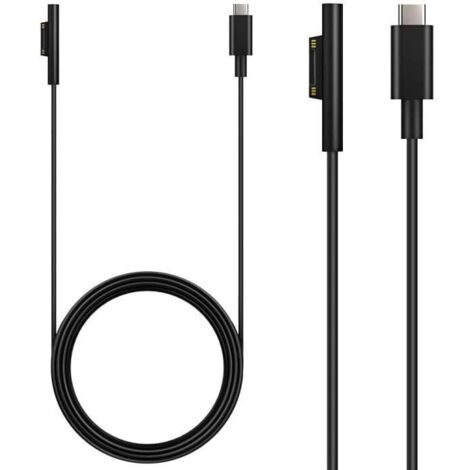 Câble de Charge USB-C, Surface Connecter à Un Câble Chargeur USB C pour Microsoft Surface Pro X-7-6-5-4-3, Surface Laptop-Laptop