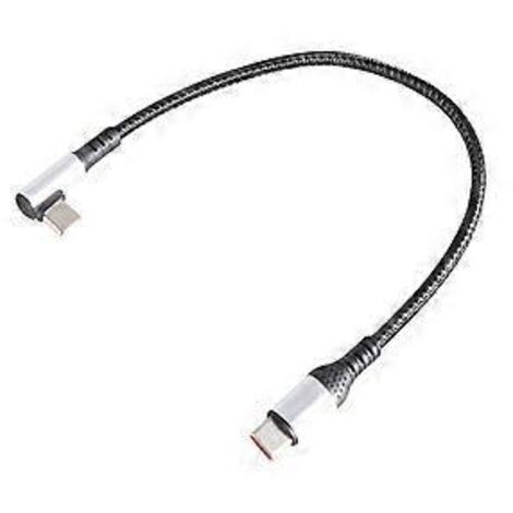 Câble de charge USB-C vers USB-C 66 W, charge rapide, transfert de données 480 Mbps pour téléphone et tablette (coude simple de 0,5 m)