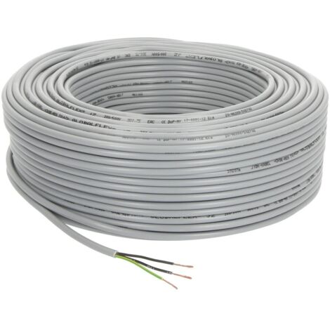 Câble de commande PVC 3 x 0,75 mm² avec conducteur de protection