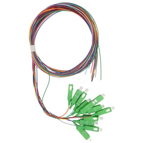 Cable de conexión de fibra óptica de 1,5 metros, monomodo APC SC de 12 hilos y 12 colores para empalme de redes.