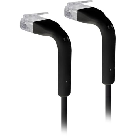 Cable de conexión Ethernet UBIQUITI UniFi Cat. 6, 0,3 m, curvado con cubierta RJ45 cerrada, negro