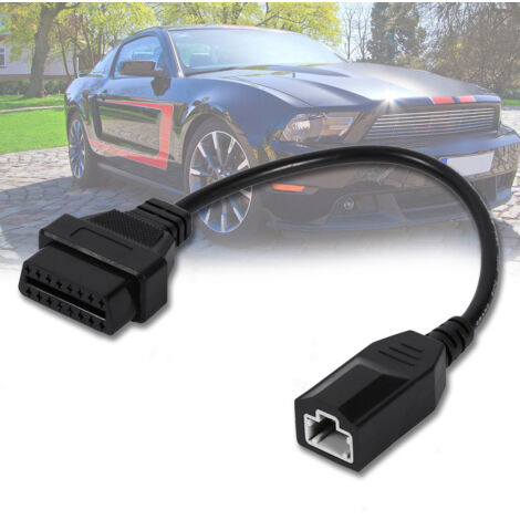 Câble de connecteur de diagnostic, convertisseur en plastique ABS noir, durable et léger pour la plupart des voitures avec 3 broches