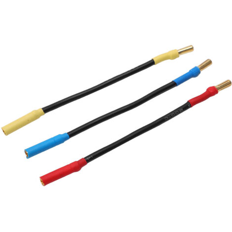 Câble de Connexion 4mm 13cm pour Bateau, Résistant à la Chaleur, 3 Pièces Prise Banane