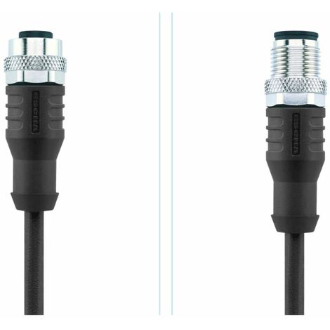 Câble de connexion M12 pour capteurs/actionneurs Automation Line Escha AL-WAK4.5-2-AL-WAS4.5/S370 8044053 Pôle: 5 Con