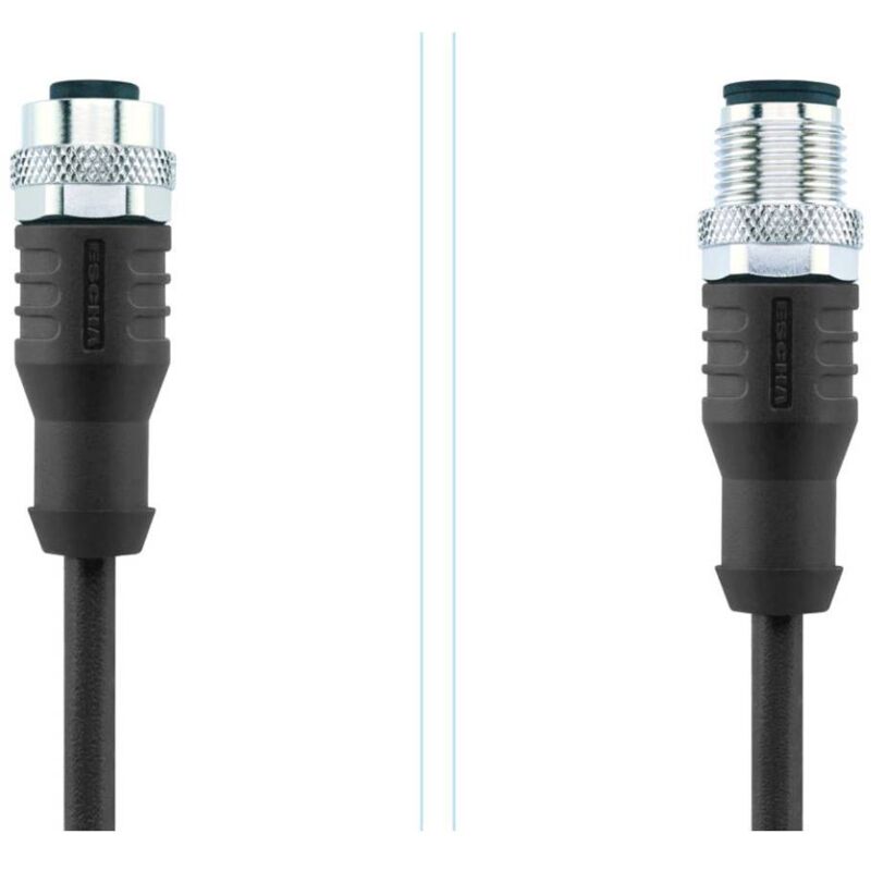 Escha - Câble de connexion M12 pour capteurs/actionneurs Automation Line AL-WAK4.5-5-AL-WAS4.5/S370 8044054 Pôle: 5 Con