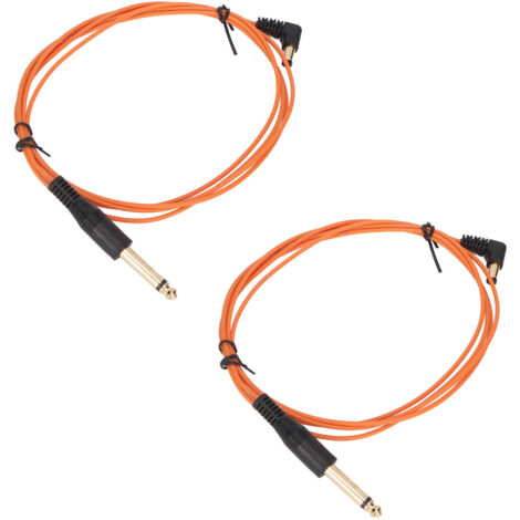 Câble de connexion pour machine à tatouage 1,8 m, 2 pièces avec connecteur DC coudé, transmission stable, diamètre 2,2 mm, couleur orange vif