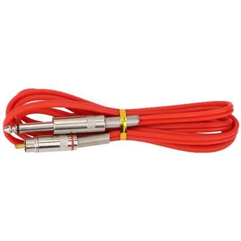 Câble de connexion RCA souple en silicone de 1,8 m pour machine à tatouage (Rouge)