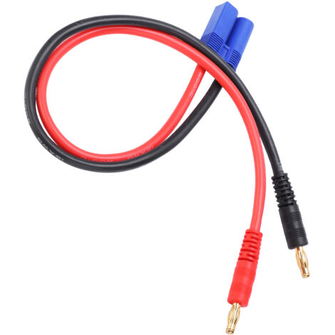 Câble de connexion silicone 12AWG avec fiche banane 4.0mm vers connecteur EC5, 36.3cm pour chargeur de batterie LiPo B6