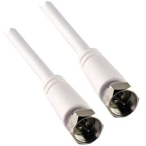 Cable de conoxión satélite 5m75dB blanco, F-STECKER/F