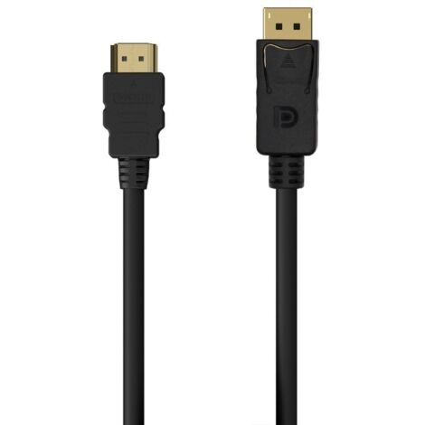 Câble de conversion aisens a125-0550/ displayport male - hdmi male/ 0.5m/ black