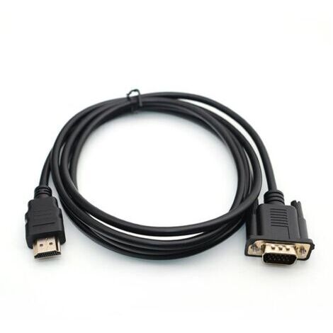 Câble de conversion HDMI vers VGA 1080P Câble HDMI vers VGA Adaptateur 1,8 m (avec puce)