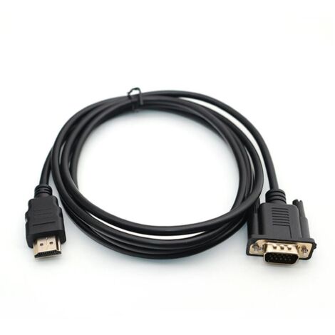 Câble de conversion HDMI vers VGA 1080P Câble HDMI vers VGA Adaptateur 1,8 m (avec puce)