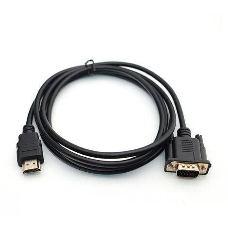 Câble de conversion HDMI vers VGA 1080P Câble HDMI vers VGA Adaptateur 1,8 m (avec puce)