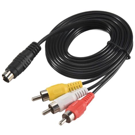Câble de conversion TV/PC 1,5 m (4,9 pi) 3 broches mâle vers 4 broches S-Vidéo mâle (comme illustré)