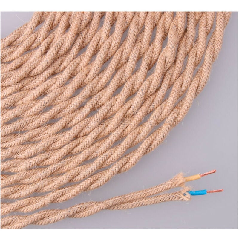 EDM - Cable De Corde De Jute Tissé Et Tressé 2x0,75mm 25m Euro/M