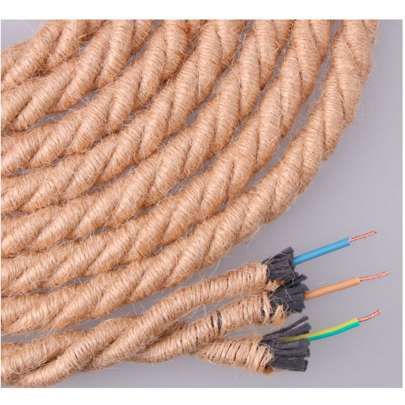 Cable De Corde De Jute Trenssé 3x0,75mm 20m Euro/M
