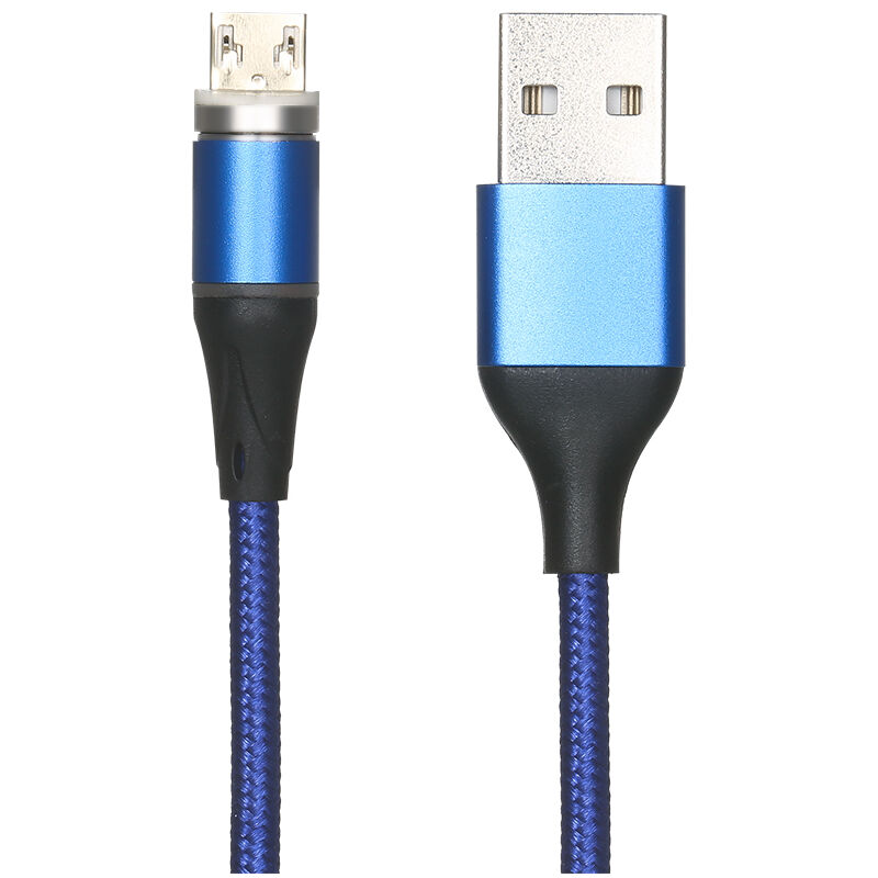 

Cable de datos de succion magnetica de 2.4A Cable de carga rapida trenzado de nailon Cable de carga de telefono Azul Interfaz micro USB 2m, Azul,