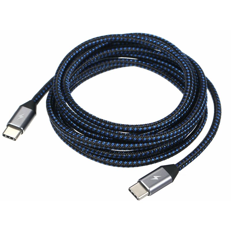 

Cable de datos tipo C 3.1 Salida de doble cabezal Cable de datos tipo C de tejido publico a publico Cable de carga,Gris, 2m