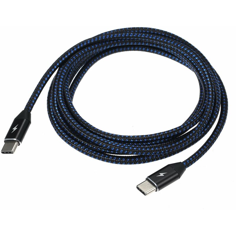 

Cable de datos tipo C 3.1 Salida de doble cabezal Cable de datos tipo C de tejido publico a publico Cable de carga,Negro, 0,25 m