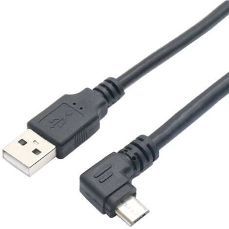 Cable de datos USB con curvatura de 90 grados, cable de carga rápida para teléfonos móviles Android