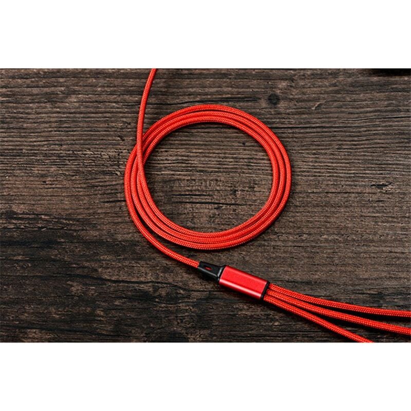 

Cable de datos USB trenzado de nailon de alta calidad Cable de carga de transmision de datos estable 3 en 1 de carga rapida Compatible con telefonos
