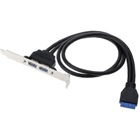 Câble de déflecteur 5 Gbit/s 20 broches vers double USB 3.0 pour carte mère PC, compatible avec les panneaux à vis.