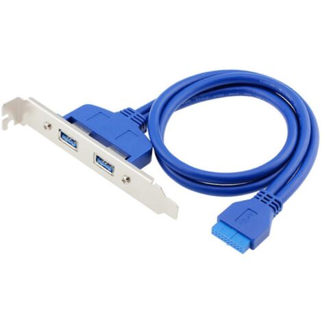Câble de déflecteur 5 Gbit/s 20 broches vers double USB 3.0 pour carte mère PC, compatible avec les panneaux à vis.