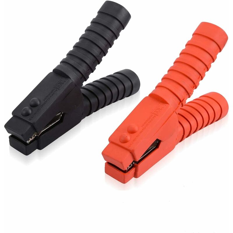 Tonchean - Câble de démarrage,2 Pièces Pinces Crocodile 500A Pinces de Batterie Grandes Isolée Alligator Clamps Accessoires de Chargeurs pour Voiture