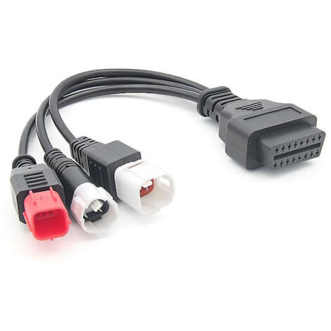 Câble de diagnostic OBD2 pour moto Kline Euro5, adaptateur de diagnostic OBD2 3-en-1 (16 broches vers 3, 4 et 6 broches).