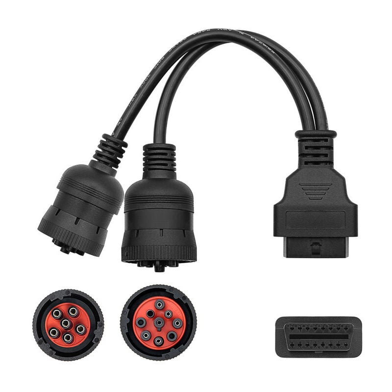 Tonchean - Câble de Diagnostic y pour camion lourd, Interface OBD2, camion robuste J1708 6PIN/J1939 9PIN