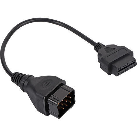 Cable de diagnóstico OBD2, conector adaptador de 12 pines a 16 pines, cable de extensión para piezas de automóviles.