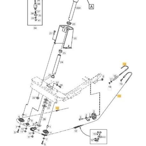 CABLE DE DIRECTION VILLA PRES/ROY ORIGINAL STIGA - 1134-9085-01