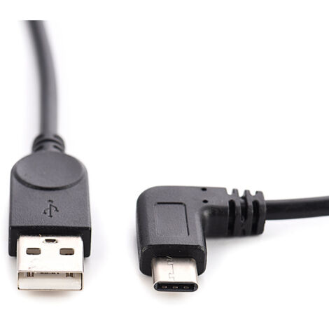 Câble de données pour téléphone portable avec connecteur USB 2.0 Type-C coudé à 90 degrés  câble de charge pour téléphone portable USB Type-C 3.1.